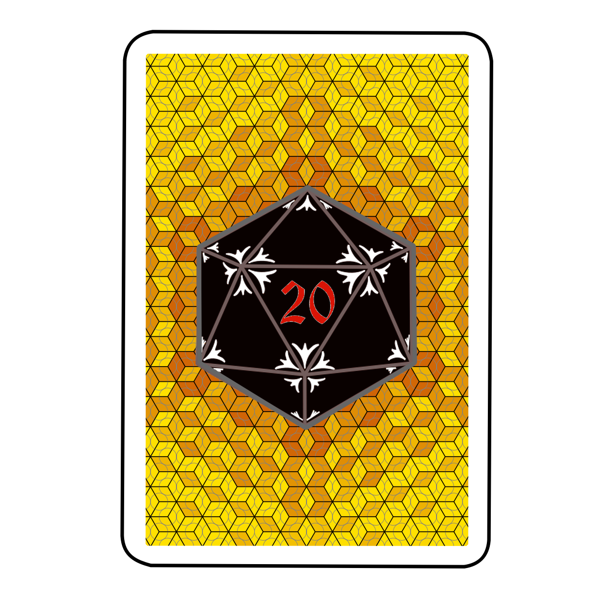 Black Mack Studios d20 playing card — the Canary card back design